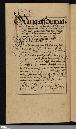 Marggraff Dietterichs verwilligung