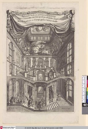 Deliniatio Scalae ac porticus in Regio Palatio Drottningholmensi