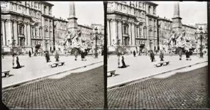 Rom. Piazza Navona mit dem Vierströmebrunnen von Gian Lorenzo Bernini