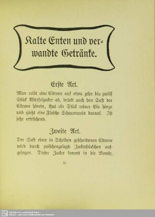 Kalte Enten und verwandte Getränke