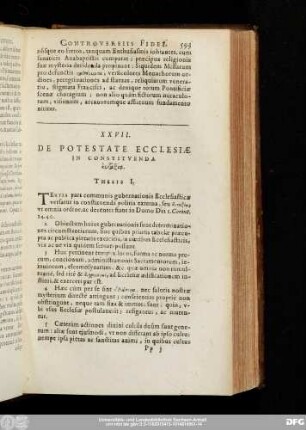 XXVII. De Potestate Ecclesiae In Constituenda [...].