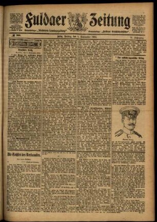 Erste Ausgabe vom Freitag, den 09. September 1904.