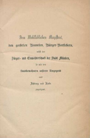Dem wohllöblichen Magistrat, ...