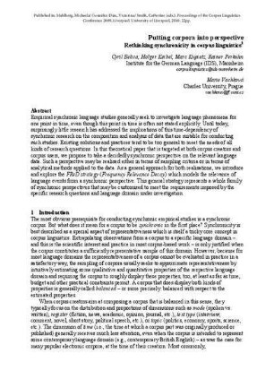 Putting corpora into perspective. Rethinking synchronicity in corpus linguistics
