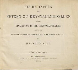 Einleitung in die Krystallographie und in die krystallographische Kenntniss der wichtigeren Substanzen, [2]. [Atlas]