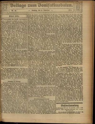 Zweite Ausgabe vom Sonntag, den 16. November 1924.