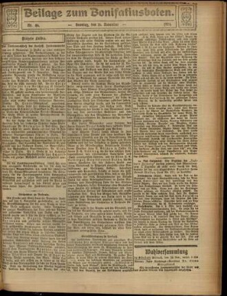 Zweite Ausgabe vom Sonntag, den 16. November 1924.