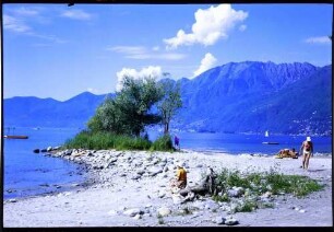 Ascona: Lido, See von der Strandpromenade