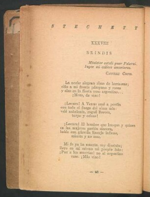 XXXVIII - Brindis