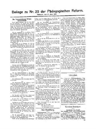 Die Todeserklärung Kriegsverschollener : Beilage zu Nr. 25 der Pädagogischen Reform