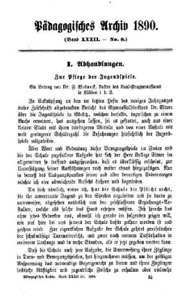 Zur Pflege der Jugendspiele