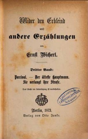 Wider den Erbfeind und andere Erzählungen, 3