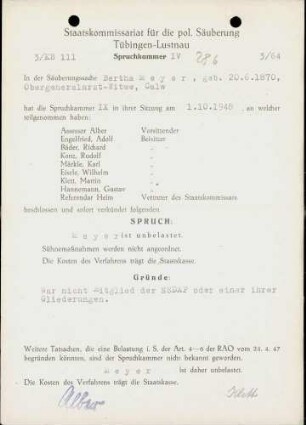 Meyer, Bertha