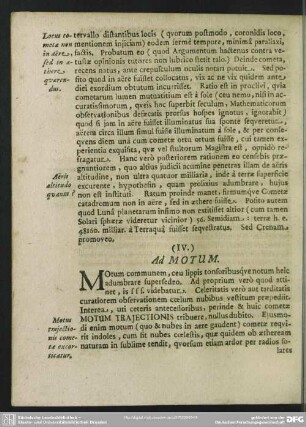 (IV.) Ad Motum