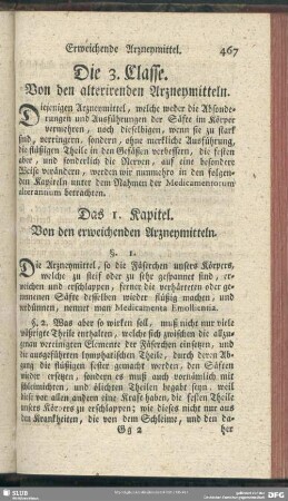Die 3. Classe. Von den alterirenden Arzneymitteln