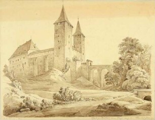 Das Schloss Rochlitz in Mittelsachsen, Blick von Nordwesten