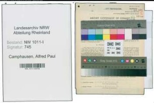 Entnazifizierung Alfred Paul Camphausen , geb. 06.11.1893 (Sachbearbeiter)