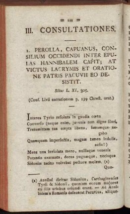 III. Consultationes