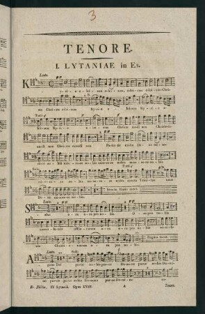 1-10, Tenore. I. Lytaniae in Es. - IV. Lytaniae Lauretanae