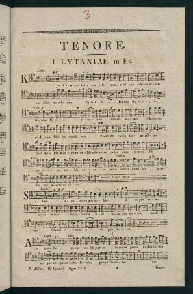 1-10, Tenore. I. Lytaniae in Es. - IV. Lytaniae Lauretanae