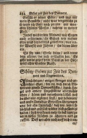 Schöne Gebete zur Zeit des Donners und Ungewitters.