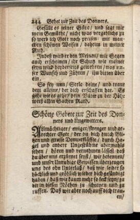 Schöne Gebete zur Zeit des Donners und Ungewitters.
