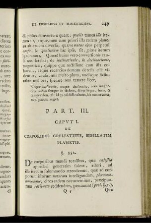 Caput I. De corporibus coelestibus, sigillatim planetis.