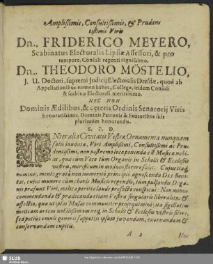 Amplissimis, consultissimis, ... [Vorwort]