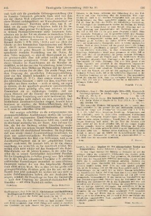 416 [Rezension] Weidner, Ernst F., Die Assyriologie 1914-1922