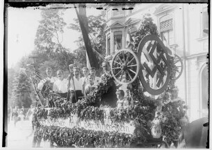 Erntedankfest in Sigmaringen 1933; Umzugswagen der Wagner