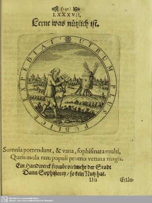 LXXXVII. Lerne was nützlich ist
