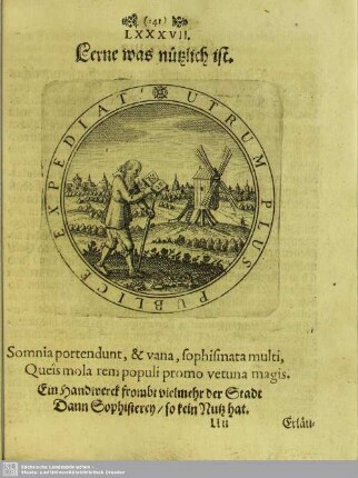 LXXXVII. Lerne was nützlich ist