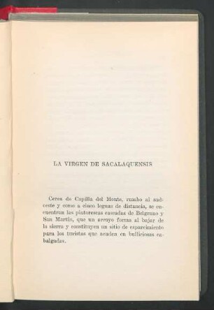 La virgen de sacalaquensis