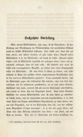 Sechzehnte Vorlesung