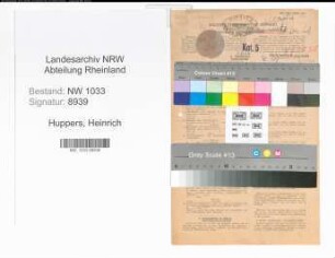 Entnazifizierung Heinrich Huppers , geb. 19.03.1894 (Polizeibeamter)