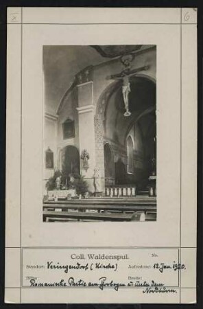Kirche Romanische Partie am Chorbogen und unter dem Nordturm Standort: Veringendorf