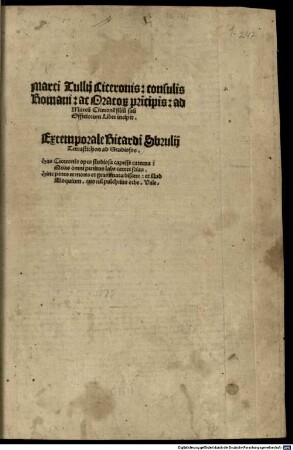 Ad Marcum Ciceronem filium suum Officiorum liber incipit
