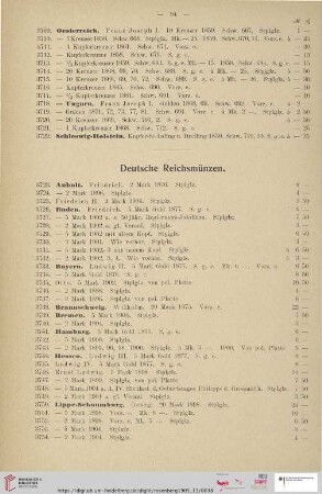 Deutsche Reichsmünzen (Nr. 3723 - 3815)