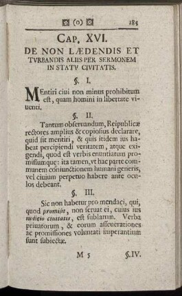 Cap. XVI. De Non Lædendis Et Turbandis Aliis Per Sermonem In Statu Civitatis.