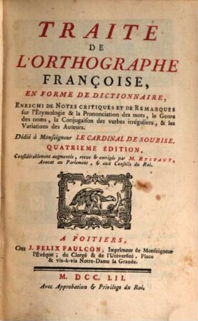 Traité de l'orthographe françoise