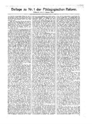 [Wie ich mich informierte] : [Fortsetzung aus dem Hauptblatt] ; Beilage zu Nr. 1 der Pädagogischen Reform