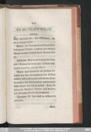 Ein und sechzigstes Gespräch.
