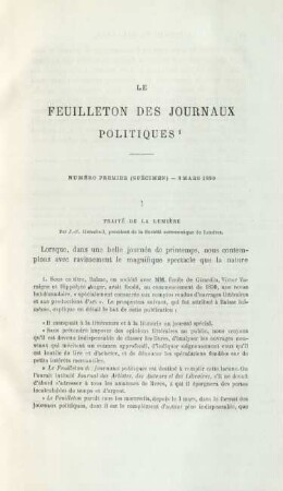 Le feuilleton des journaux politiques