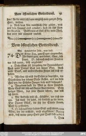 Vom öffentlichen Gottesdienst.