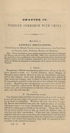 Chapter IV. Foreign commerce with China