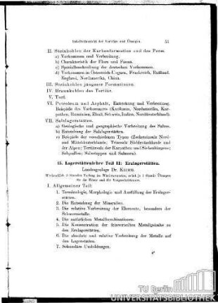 15. Lagerstättenlehre Teil II: Erzlagerstätten