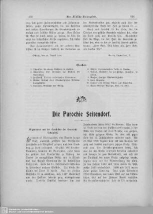 Die Parochie Seitendorf