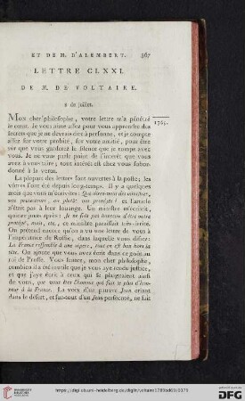 (Lettre CLXXI - CLXXX)