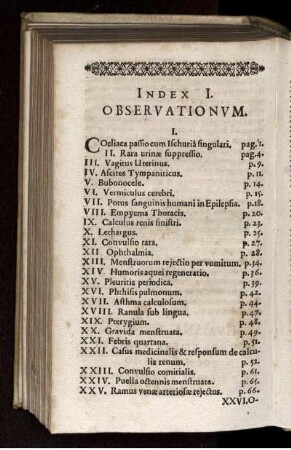 Index I. Observationum