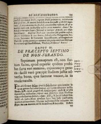 Caput IV. De Præcepto Septimo De Non - Furando.